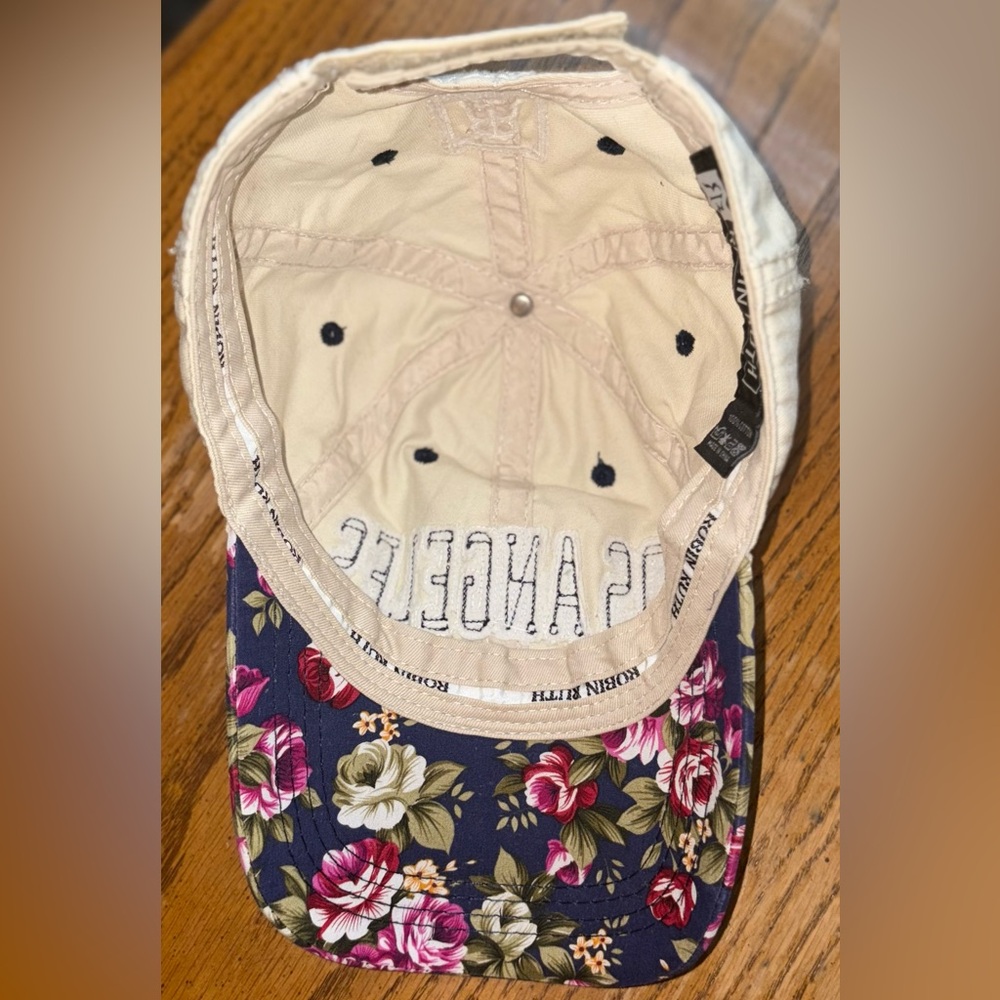 Robin Ruth LOS ANGELES ORIGINAL Floral Distressed Baseball Hat OSFA - Picture 6 of 7